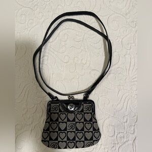 Brighton Black and Gray Heart Crossbody Bag